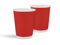 Paper white cup double-layer Soft touch "Red" 440 ml